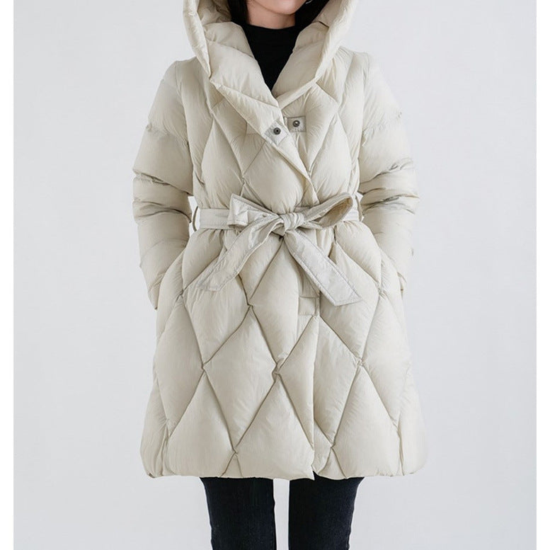 Women's Quilted Mid-Length Goose Down Jacket