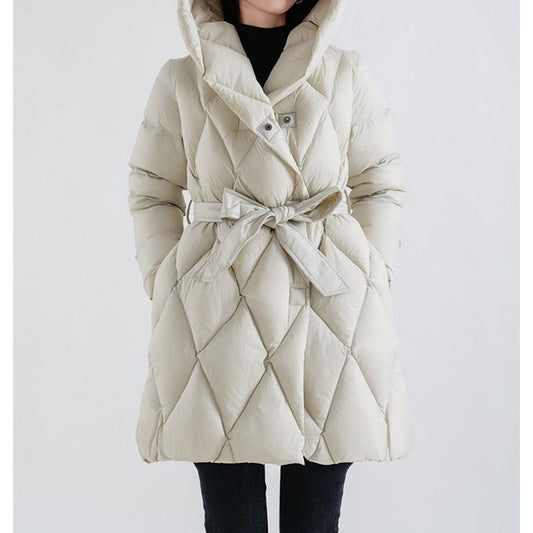Women's Quilted Mid-Length Goose Down Jacket