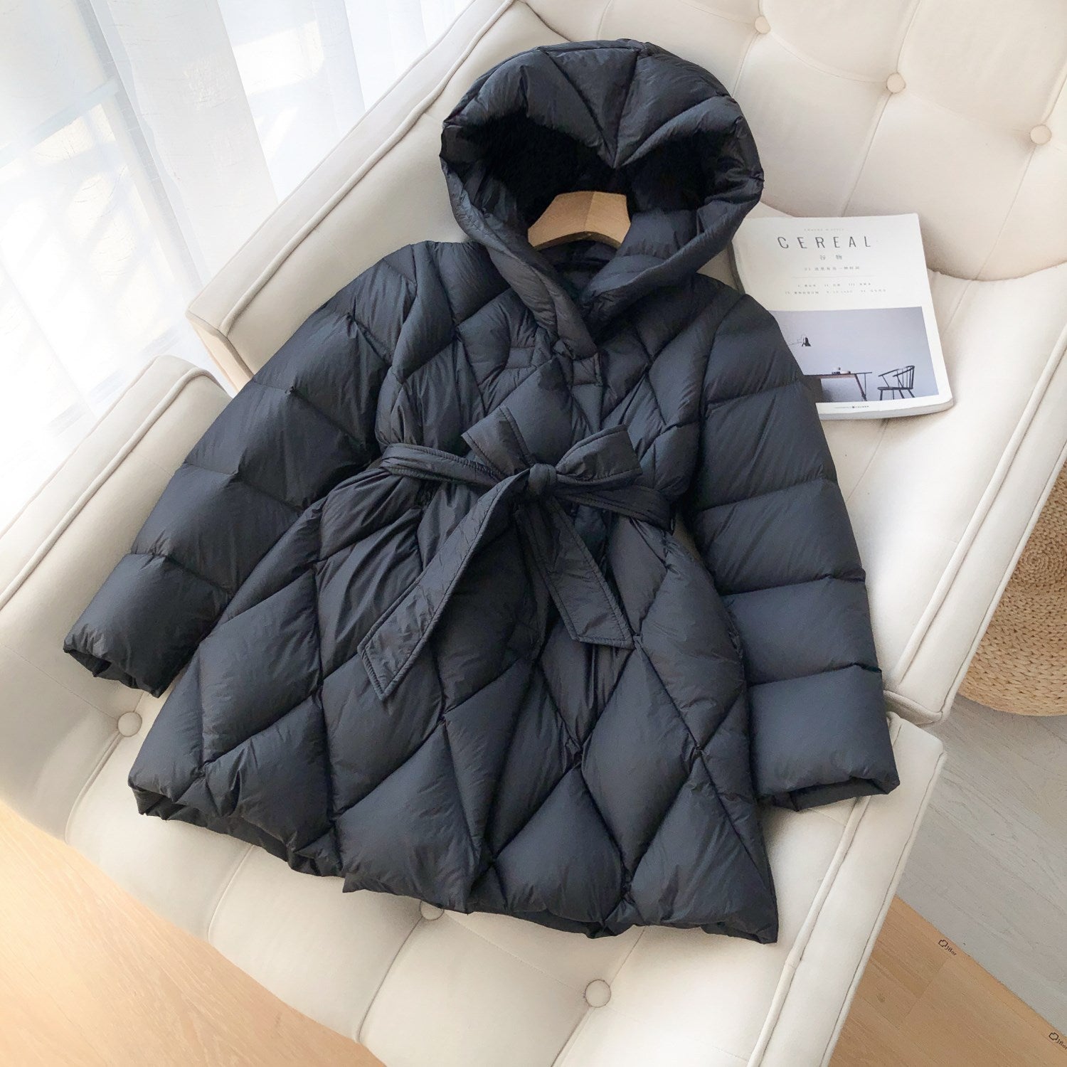 Women's Quilted Mid-Length Goose Down Jacket