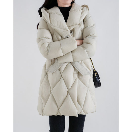 Women's Quilted Mid-Length Goose Down Jacket