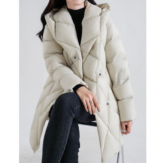Women's Quilted Mid-Length Goose Down Jacket
