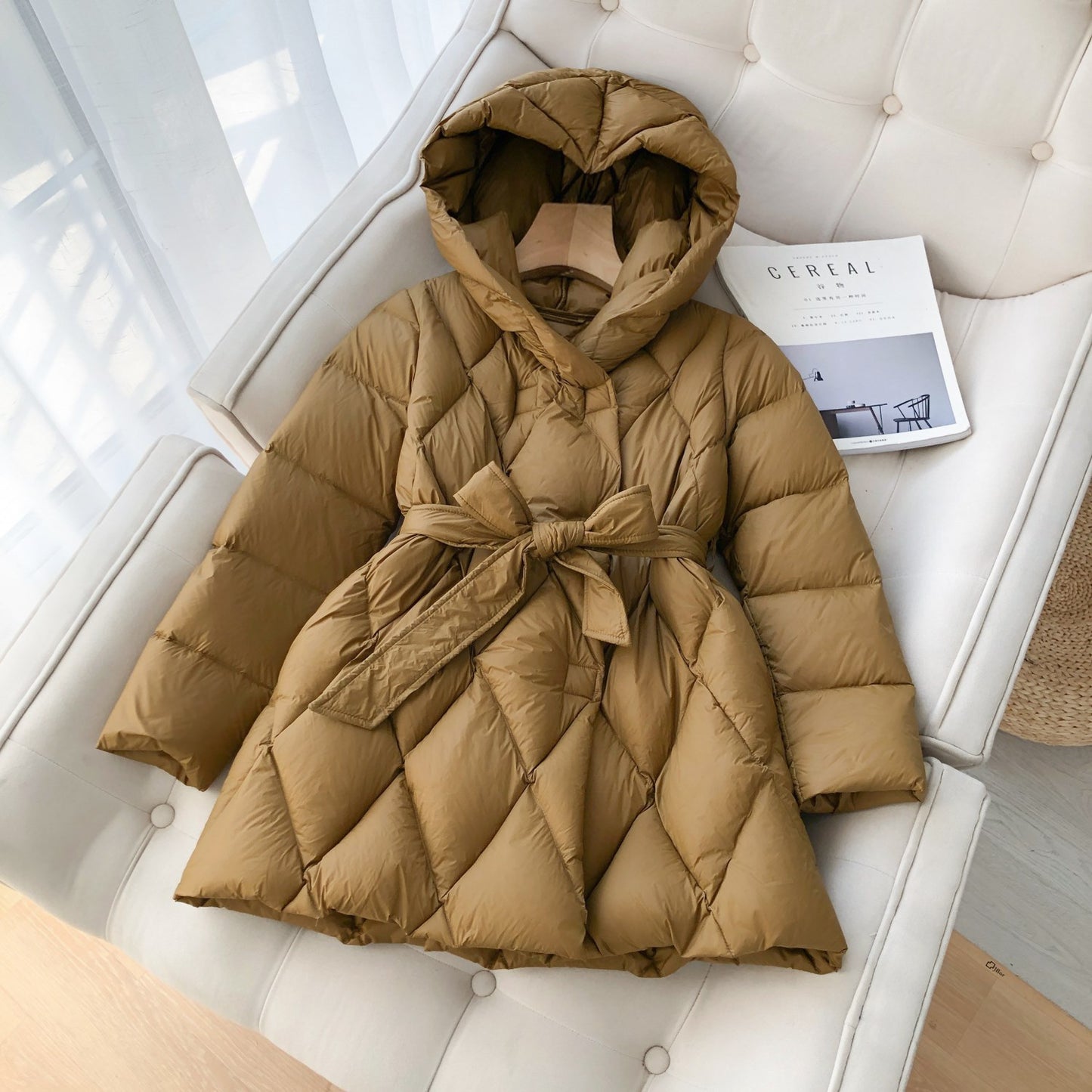 Women's Quilted Mid-Length Goose Down Jacket