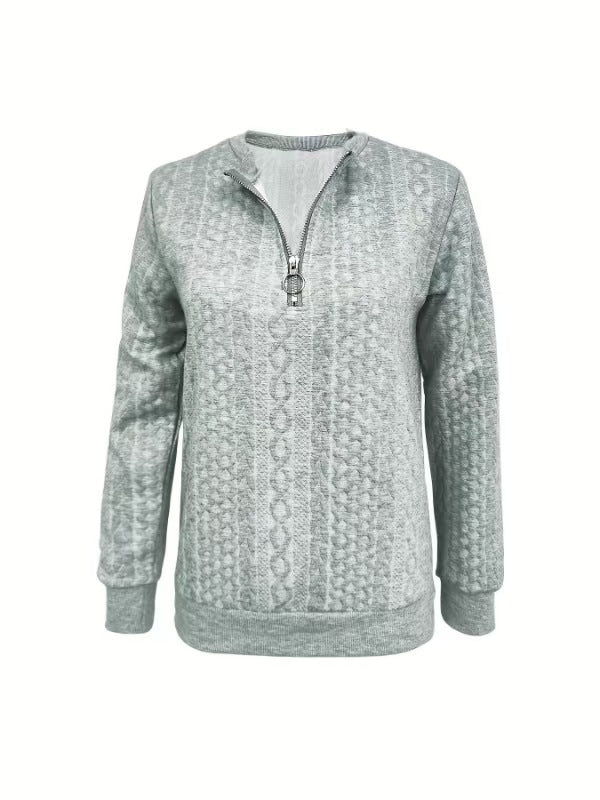 Women's Quilted Zipper Sweatshirt