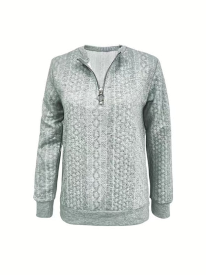 Women's Quilted Zipper Sweatshirt
