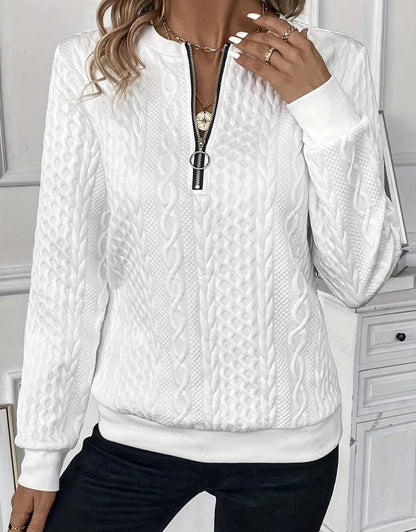 Women's Quilted Zipper Sweatshirt