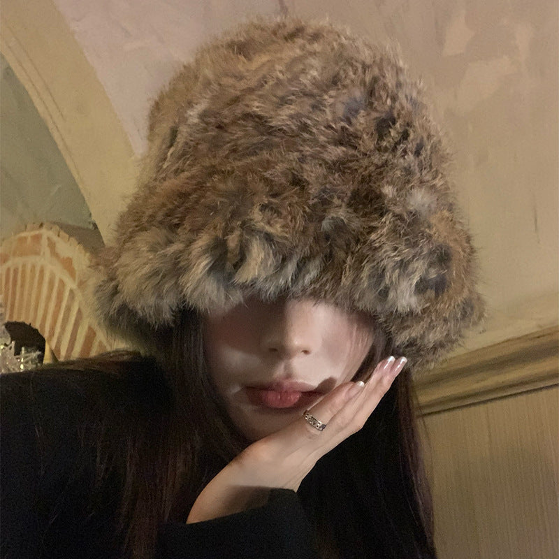 Women's Rabbit Fur Winter Warm Knitted Hat