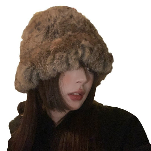 Women's Rabbit Fur Winter Warm Knitted Hat