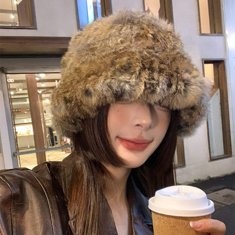 Women's Rabbit Fur Winter Warm Knitted Hat