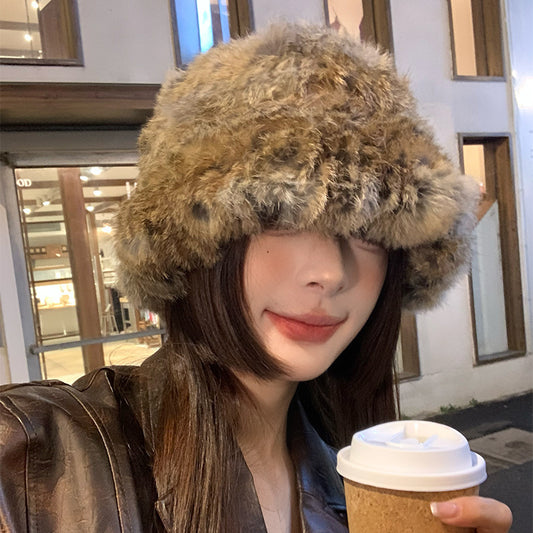 Women's Rabbit Fur Winter Warm Knitted Hat