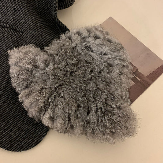 Women's Rabbit Fur Winter Warm Knitted Hat