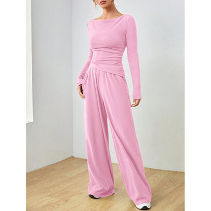 Women's Relaxed Wide-Leg Pants Set