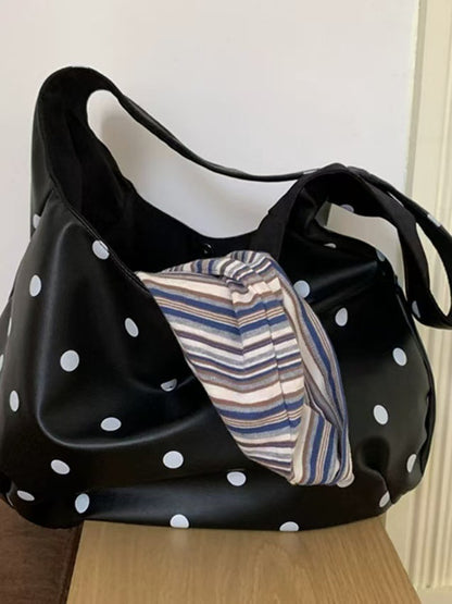 Women's Retro Polka Dot Large Capacity Tote Bag