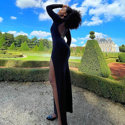 Women's revealing and sexy off-the-shoulder dress