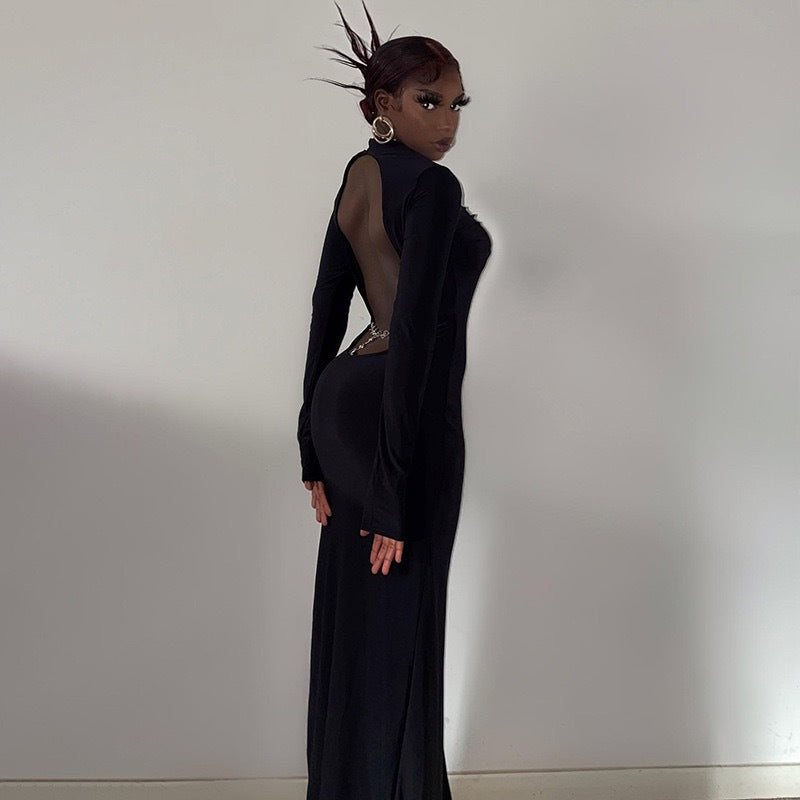 Women's revealing and sexy off-the-shoulder dress
