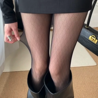 Women's Rhomboid Pattern Nylon Stockings