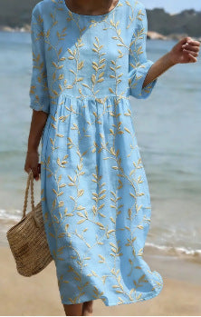 Women's Round Neck Printed Dress