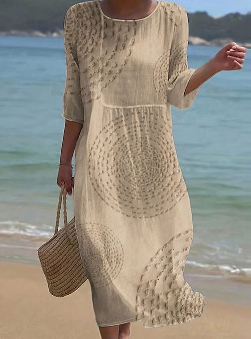 Women's Round Neck Printed Dress