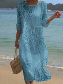 Women's Round Neck Printed Dress