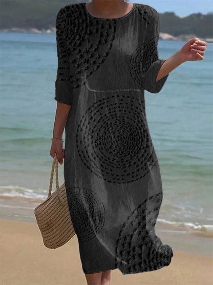 Women's Round Neck Printed Dress