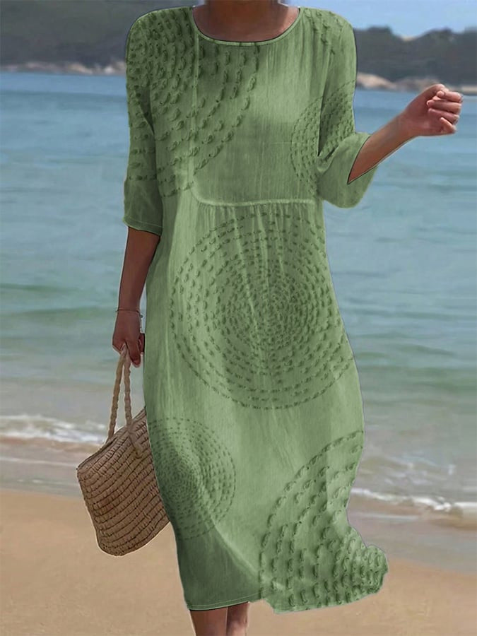 Women's Round Neck Printed Dress