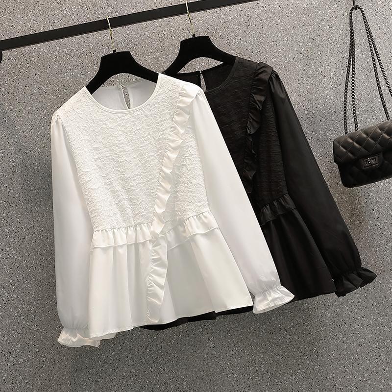 Women's Ruffled Hem Chiffon Blouse