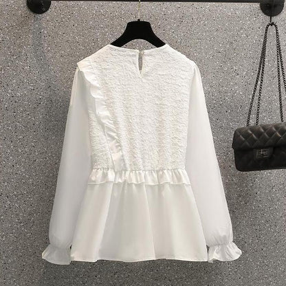 Women's Ruffled Hem Chiffon Blouse