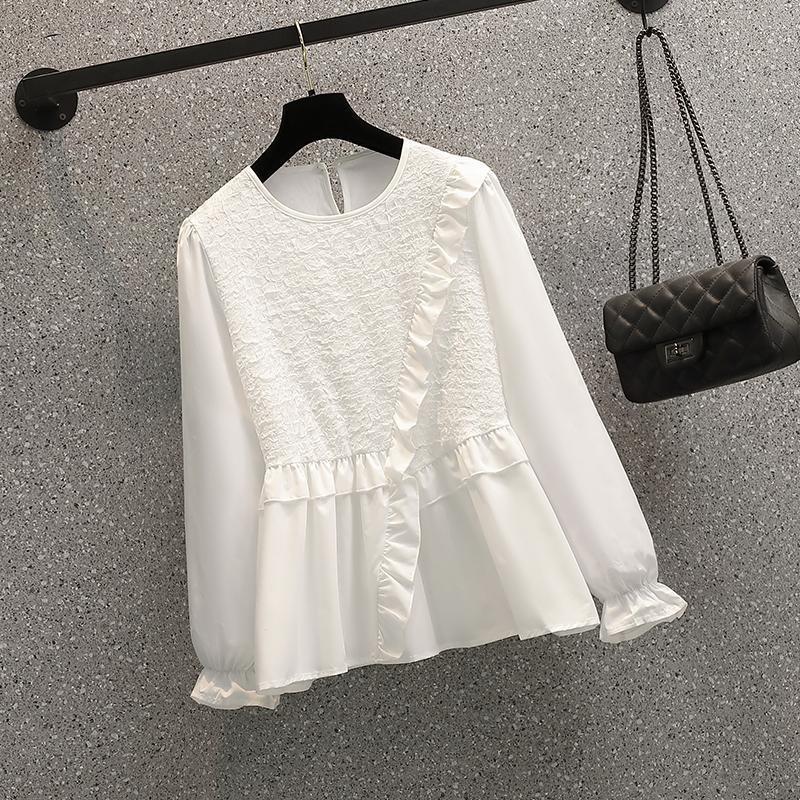 Women's Ruffled Hem Chiffon Blouse