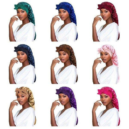 Women's Satin Bonnet Sleeping Cap with Long Tail
