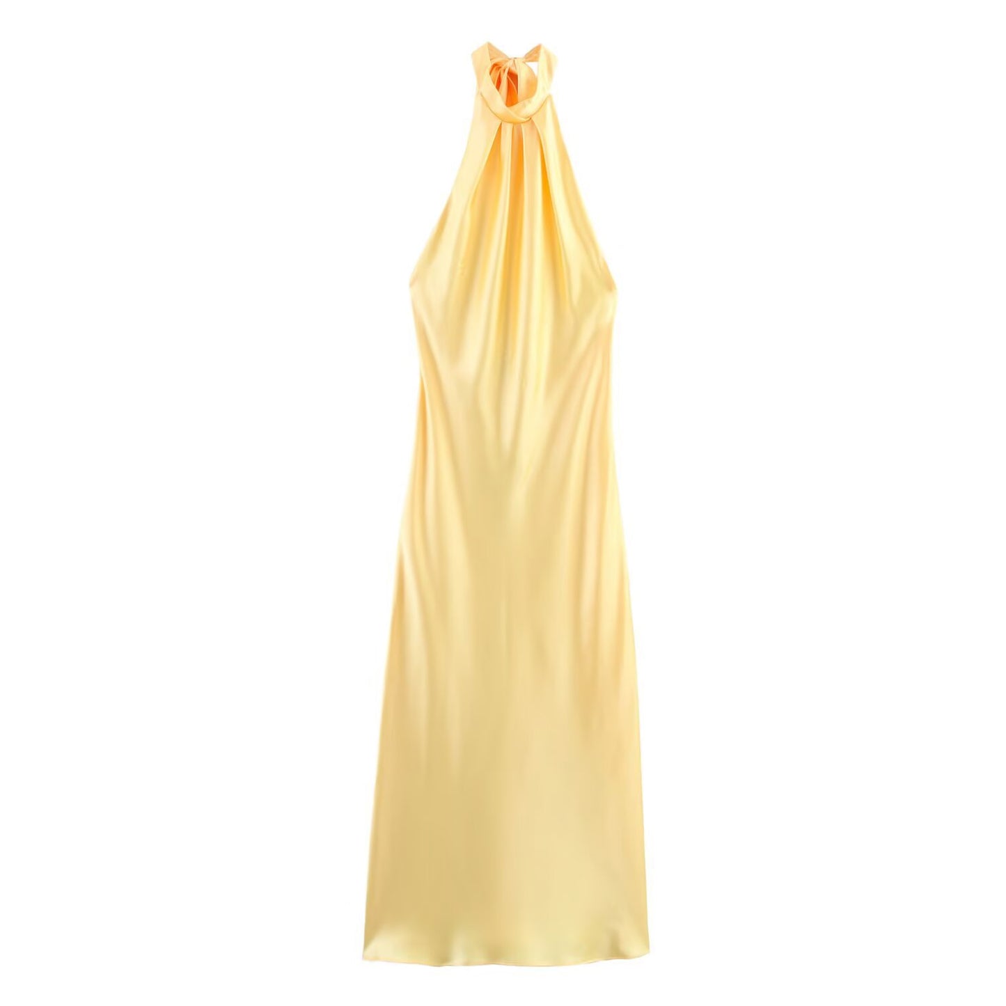 Women's Satin Halter Neck Dress