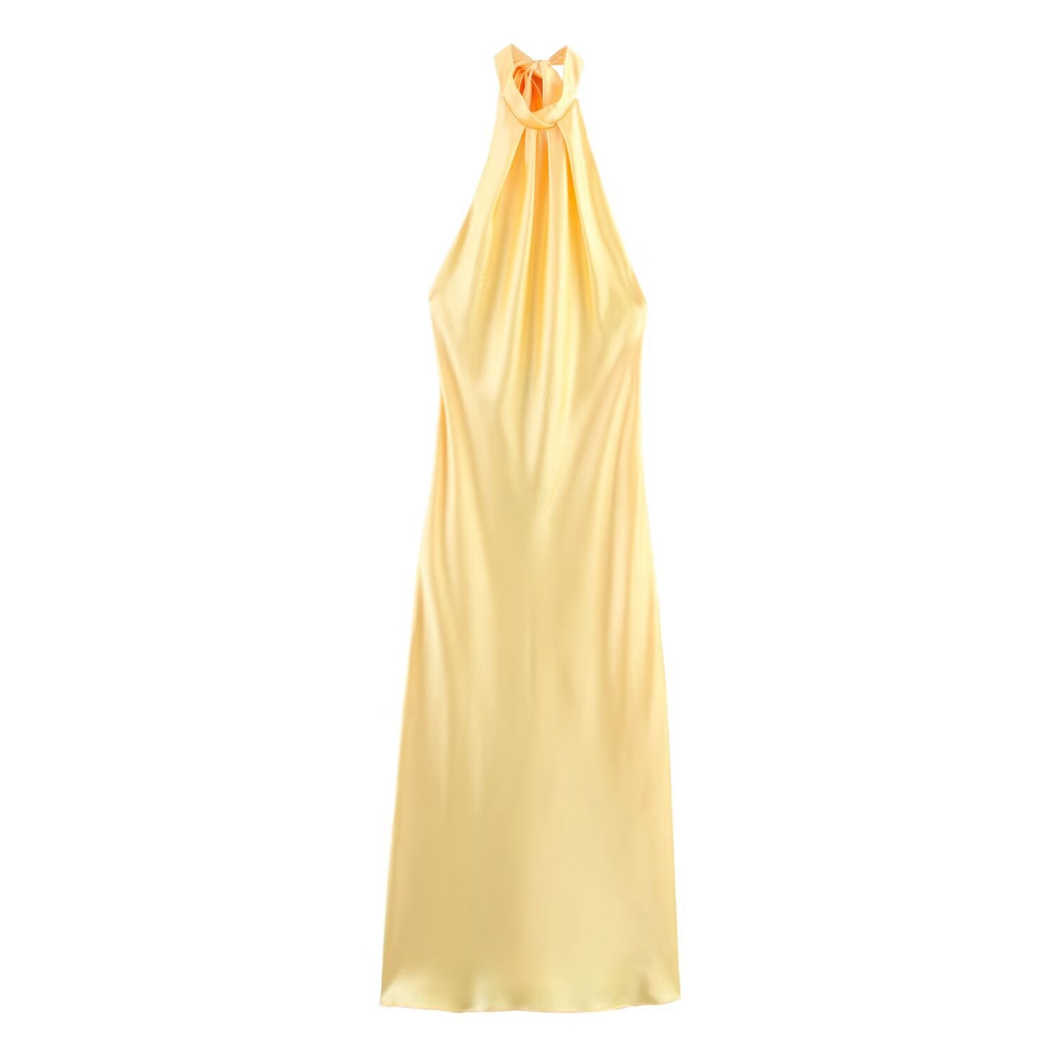 Women's Satin Halter Neck Dress