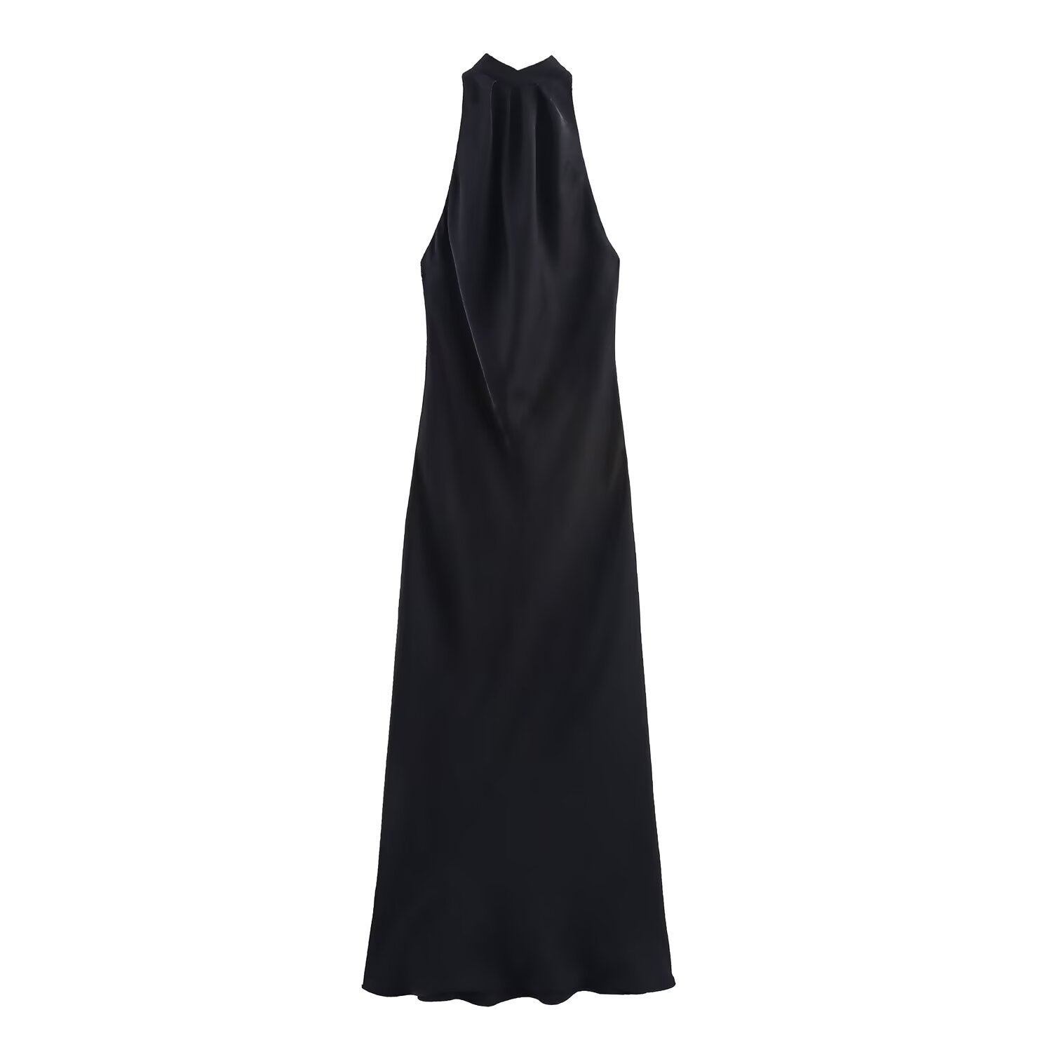 Women's Satin Halter Neck Dress
