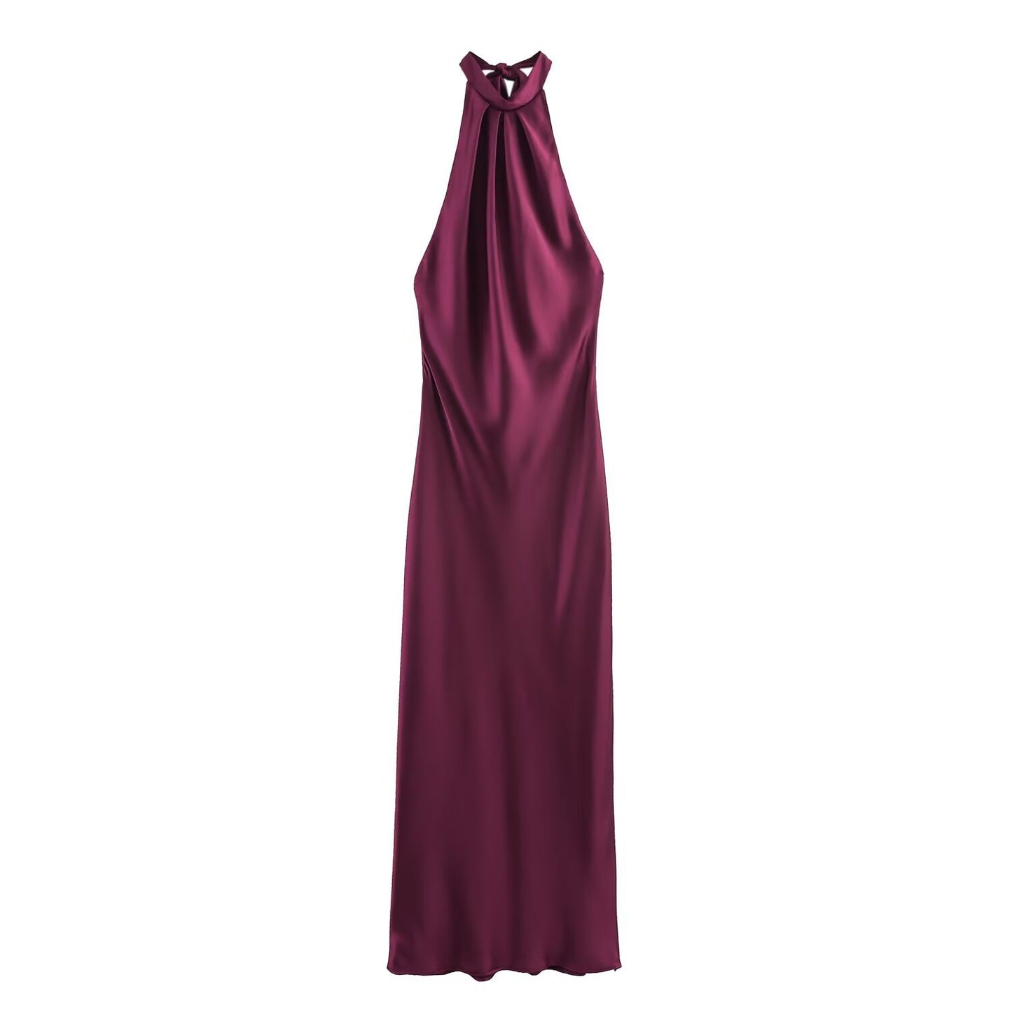 Women's Satin Halter Neck Dress