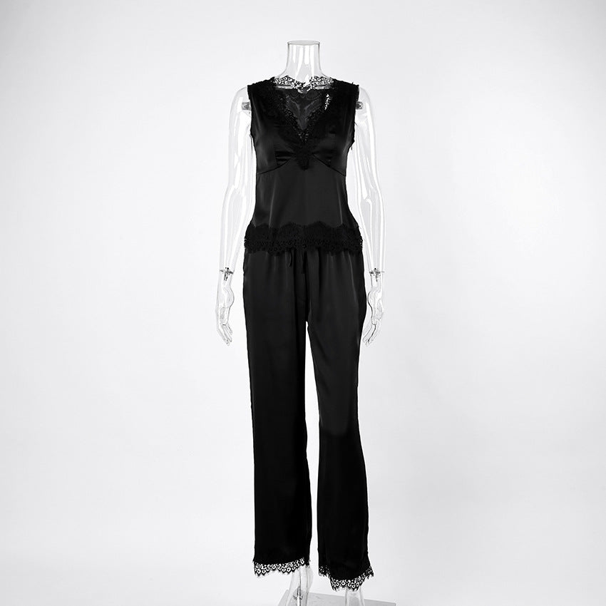 Women's Satin V-Neck Pajama