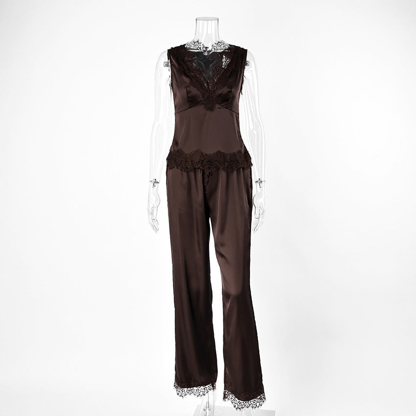 Women's Satin V-Neck Pajama