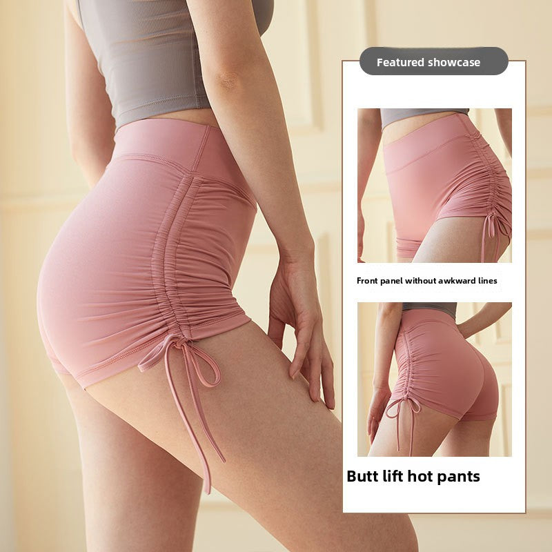 Women's Seamless High-Waist Yoga Shorts with Drawstring for Fitness