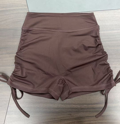 Women's Seamless High-Waist Yoga Shorts with Drawstring for Fitness
