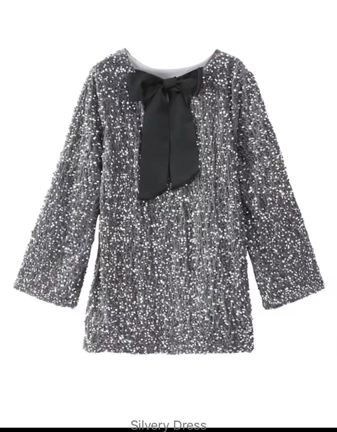 Women's Sequined Long Sleeve Princess Dress