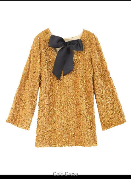 Women's Sequined Long Sleeve Princess Dress