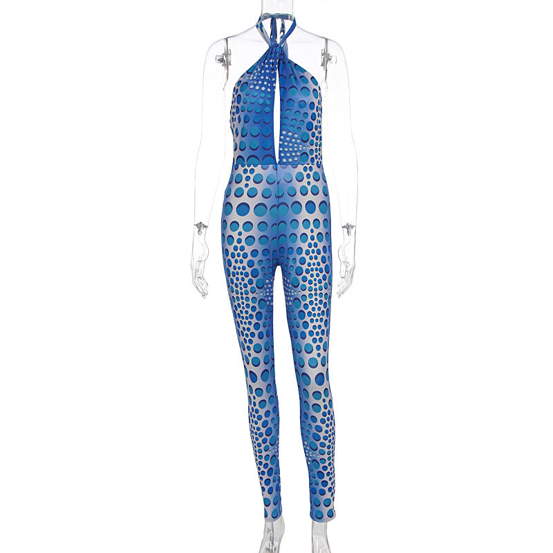 Women's Sexy Halterneck Backless Yoga Jumpsuit