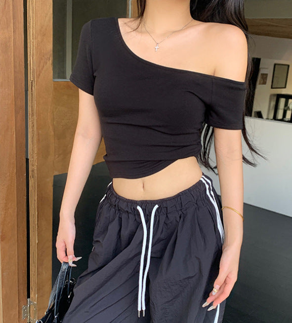 Women's Sexy Off-Shoulder Slim-fit T-shirt
