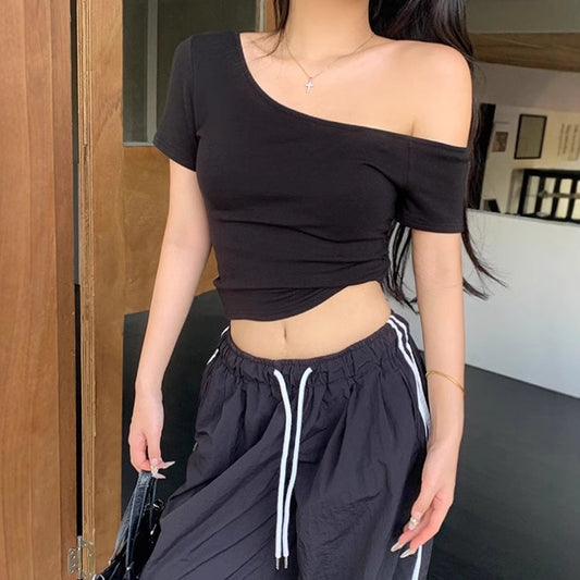 Women's Sexy Off-Shoulder Slim-fit T-shirt