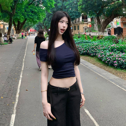 Women's Sexy Off-Shoulder Slim-fit T-shirt