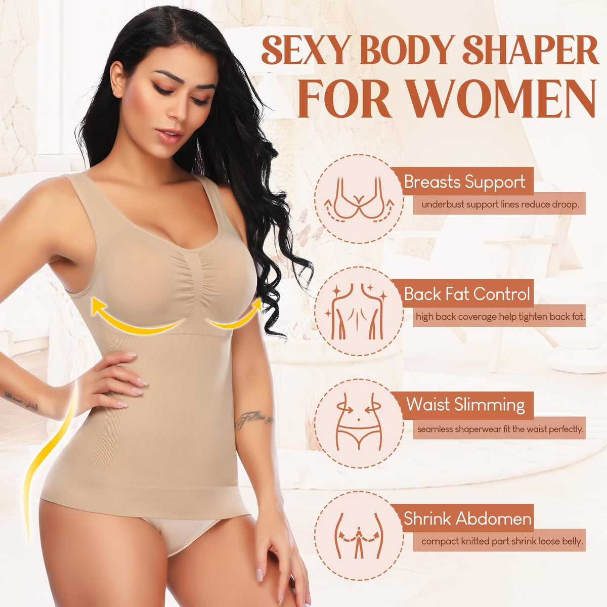 Women's shaping camisole long vest