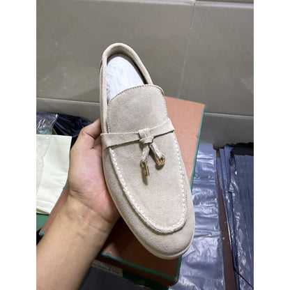 Women's Sheepskin Slip-On Loafers with Tassel Buckle