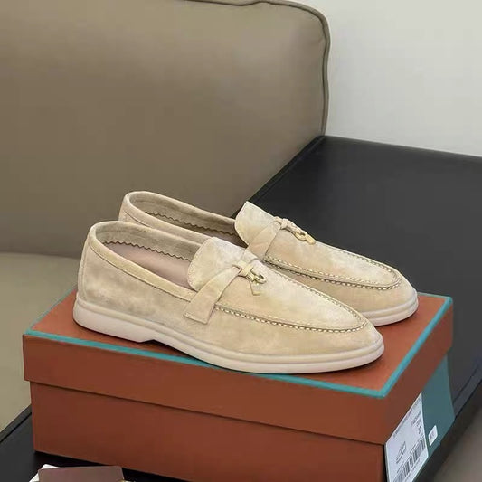 Women's Sheepskin Tassel Buckle Loafers
