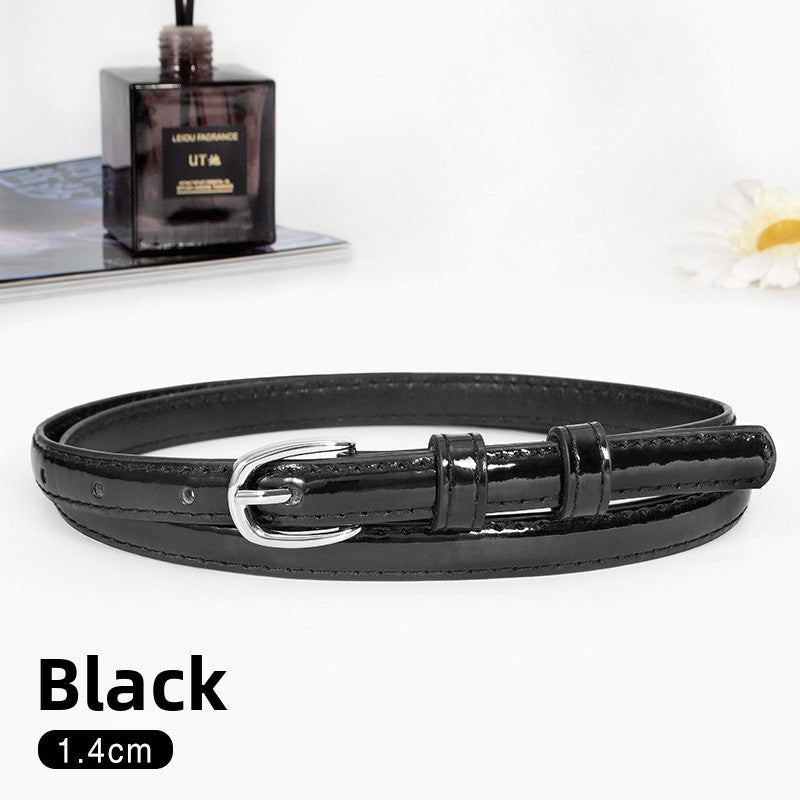 Women's Shiny PU Leather Belt with Pin Buckle