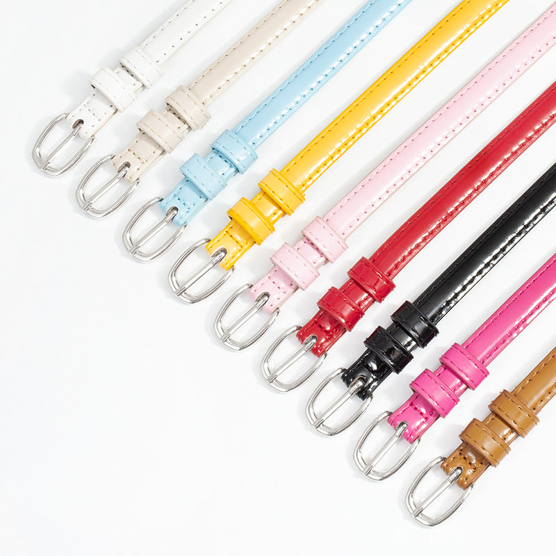 Women's Shiny PU Leather Belt with Pin Buckle