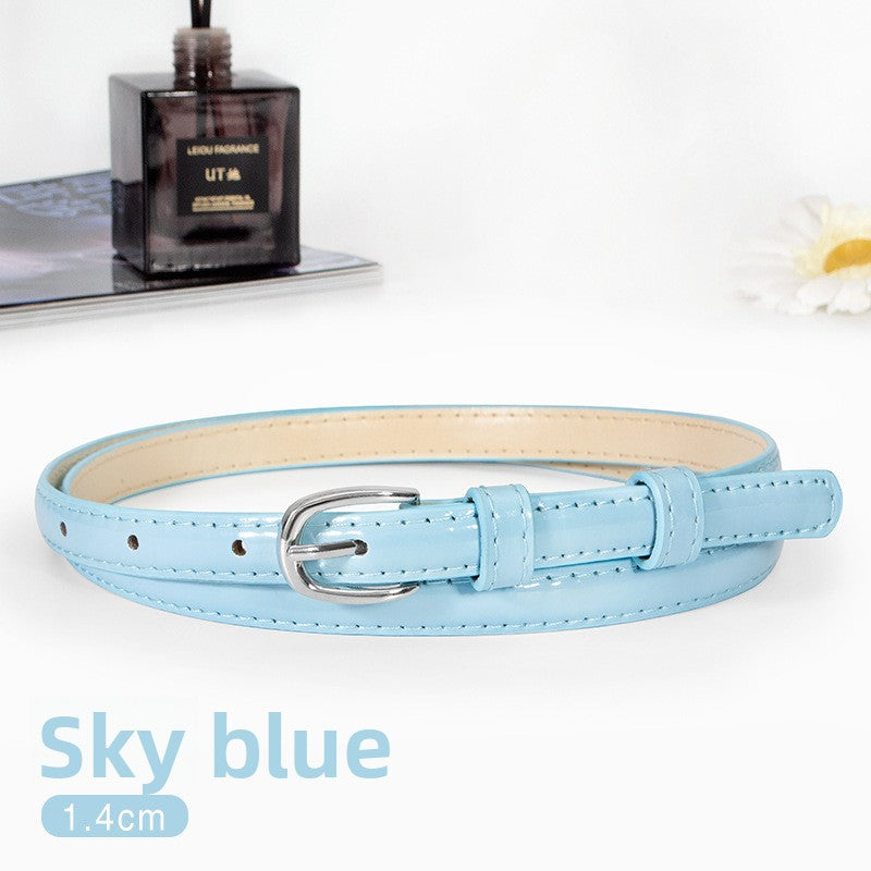 Women's Shiny PU Leather Belt with Pin Buckle