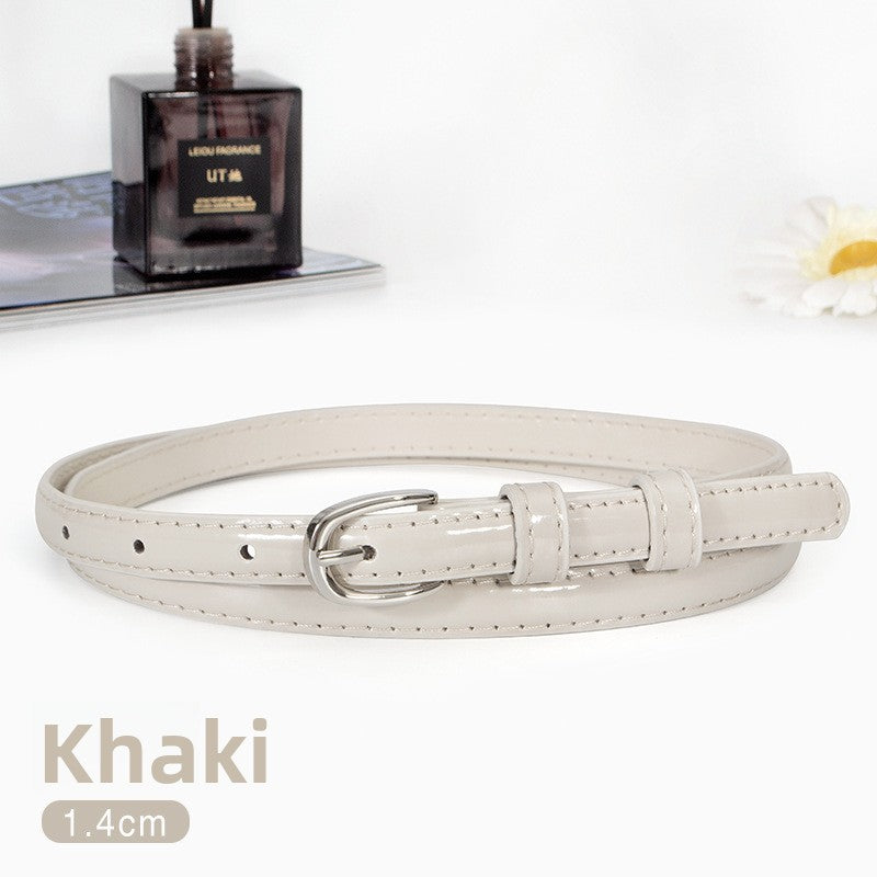 Women's Shiny PU Leather Belt with Pin Buckle
