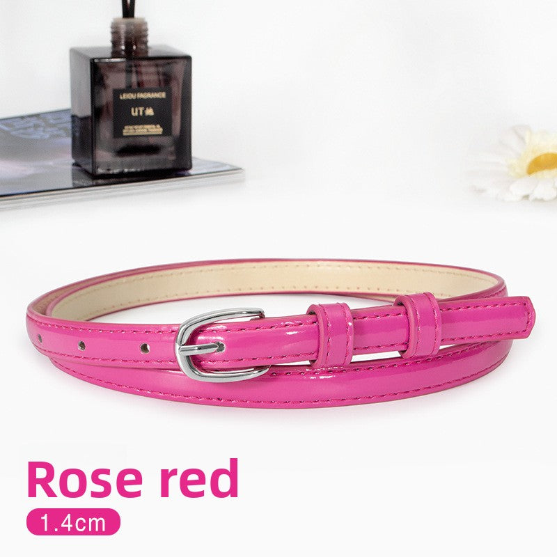 Women's Shiny PU Leather Belt with Pin Buckle